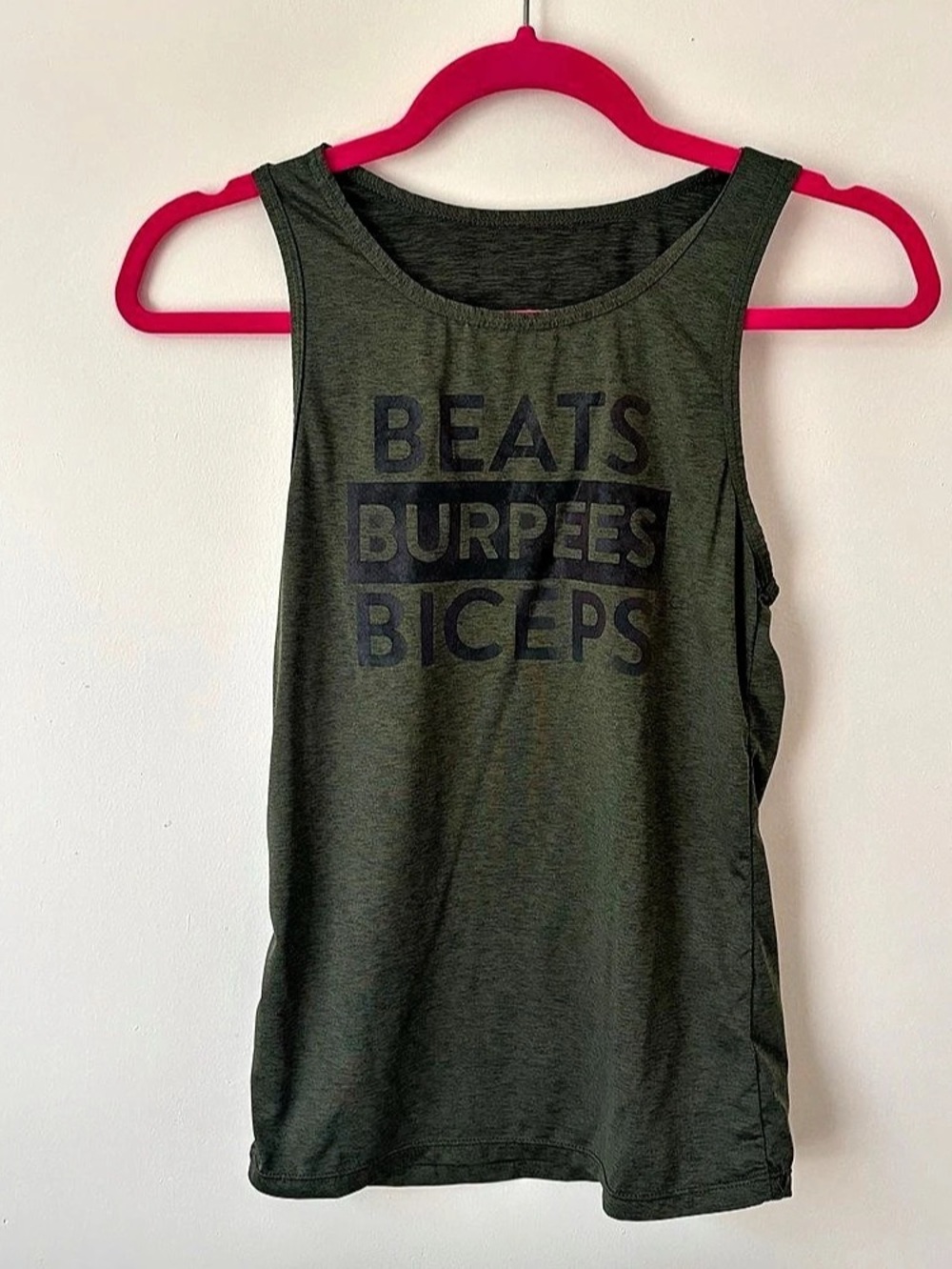 STRONG Nation by Zumba Olive/Charcoal "Beats Burpees Biceps" Workout Tank Top